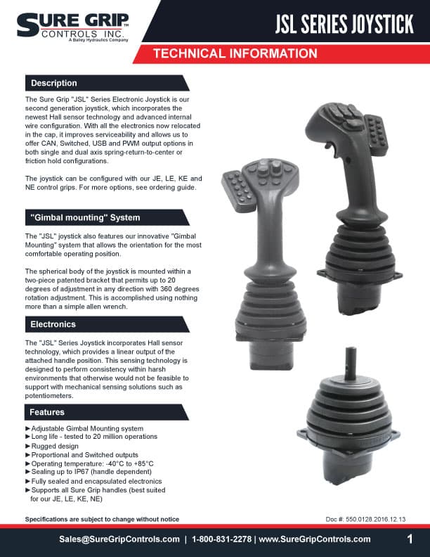 Sure Grip JSL Electronic Joysticks