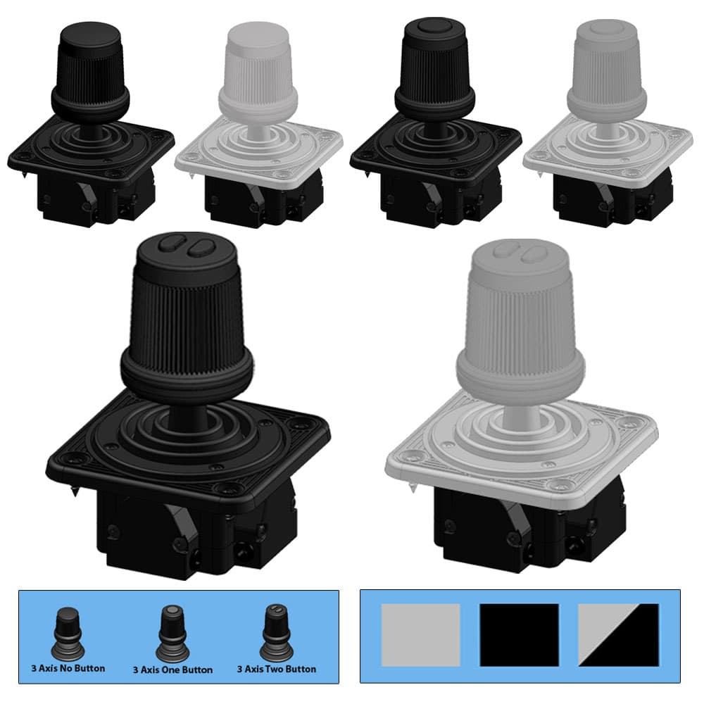Ruffy MH Miniature Fingertip Hall Effect Joystick 3 Axis Range