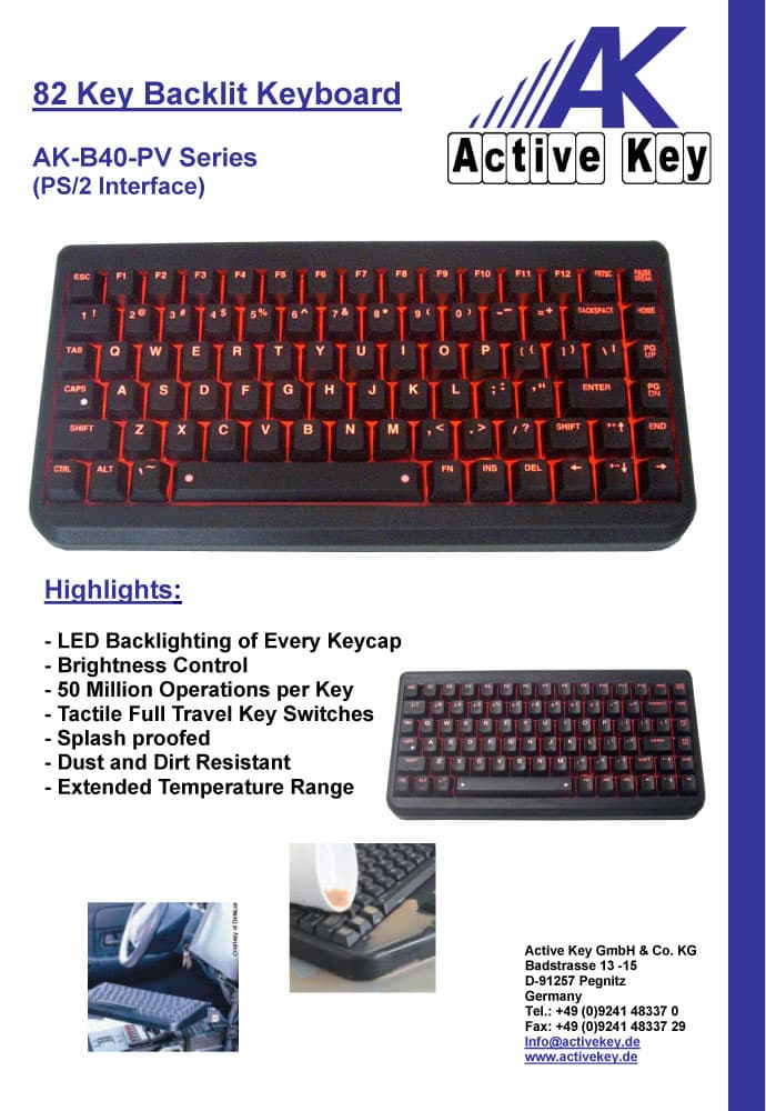 Active Key AK-B40 Backlit Keyboard