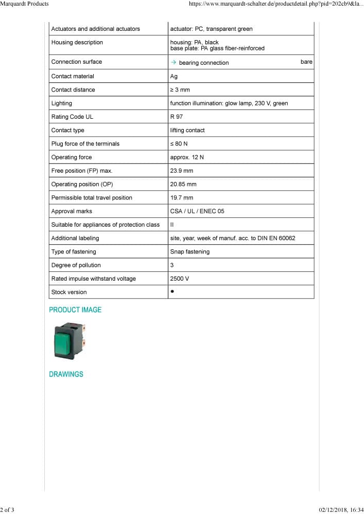 Marquardt Single & Double Pole Pushbutton Switches - Series 1683