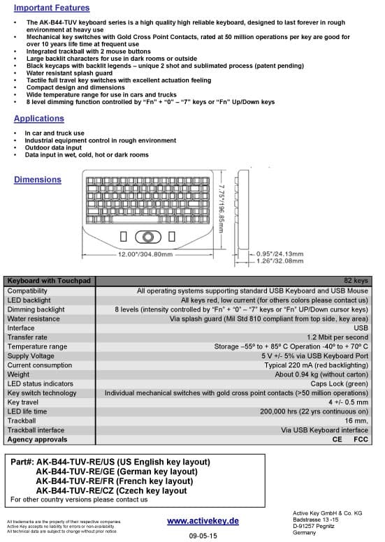 A range of Professional Trackball Keyboards with 50 million operations - Great