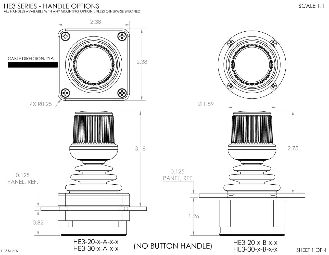 Ruffy HE3 Redundant Sensor, Fully Sealed Multi-Axis Hall Effect Joystick 3 Axis Range