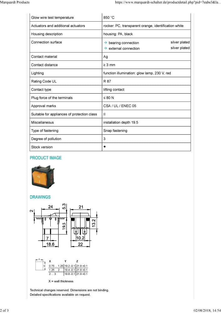 Marquardt Rocker Switches - Series 1800